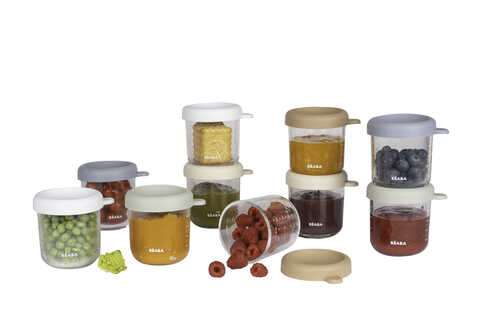 Set van 10 glazen bewaarpotjes - Natural color mix 
