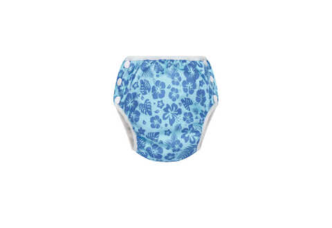Zwem- en trainingsluier - drukknoppen - Flowers Blue