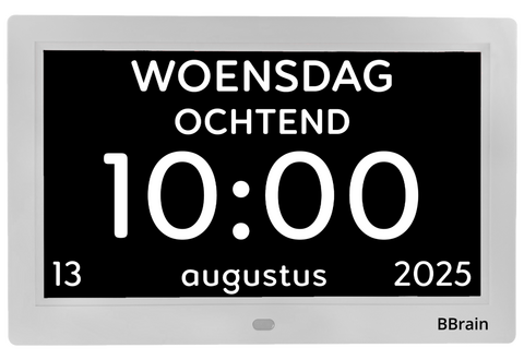 Witte analoge dementieklok met wifi