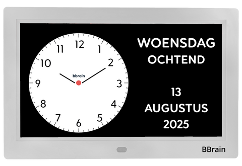 Witte analoge dementieklok met wifi