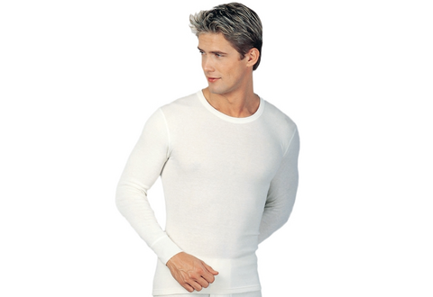 Thermische T-shirt met lange mouwen voor mannen - wit - 1092