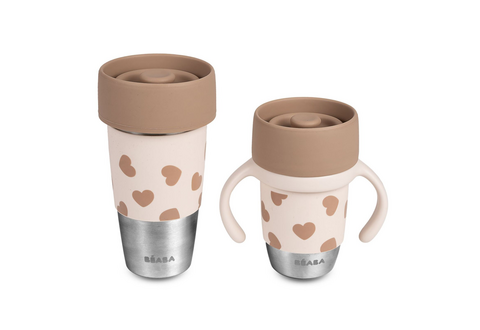 Mini & Me – 2 roestvrijstalen Click & Drink bekers - BigLove