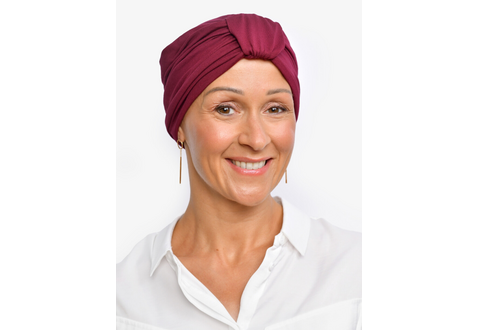 Chemo turban mutsje Sophia - bordeaux