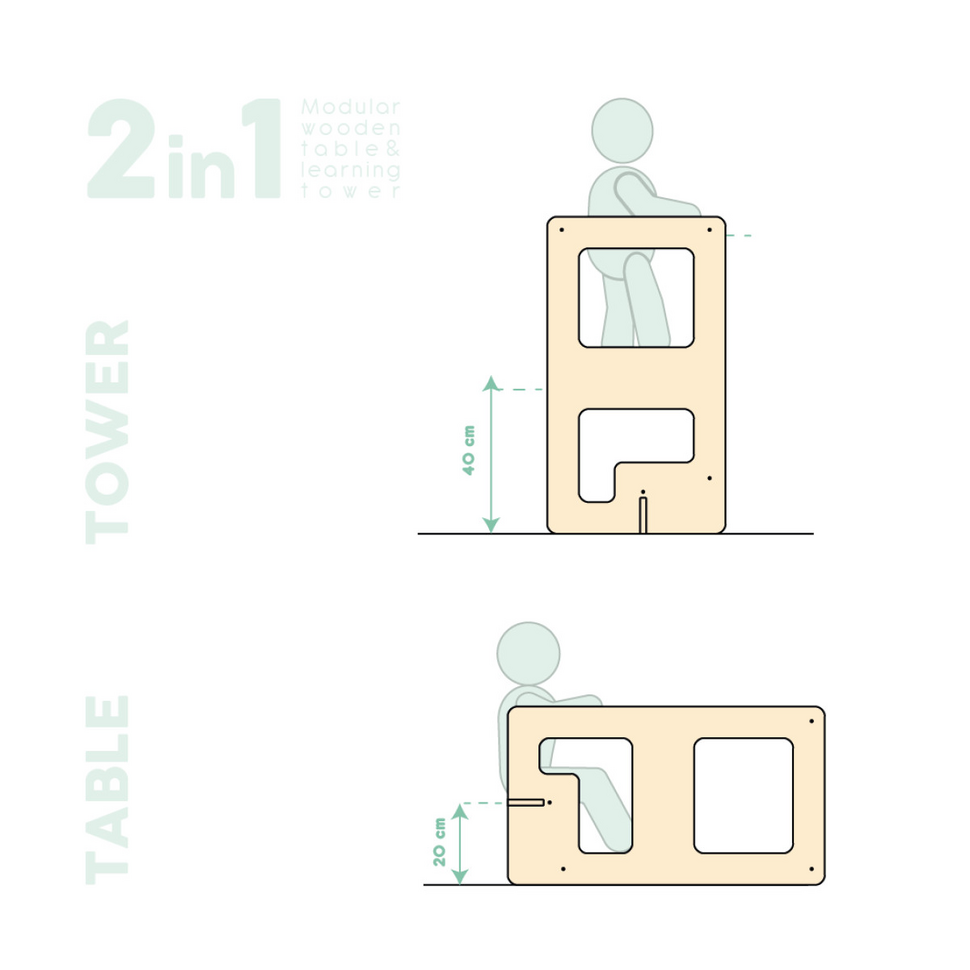 Kule Flip Natural Leertoren 2 in 1