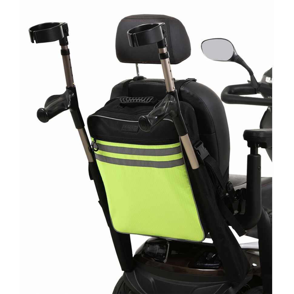 Tas en krukhouder voor rolstoel en scootmobiel