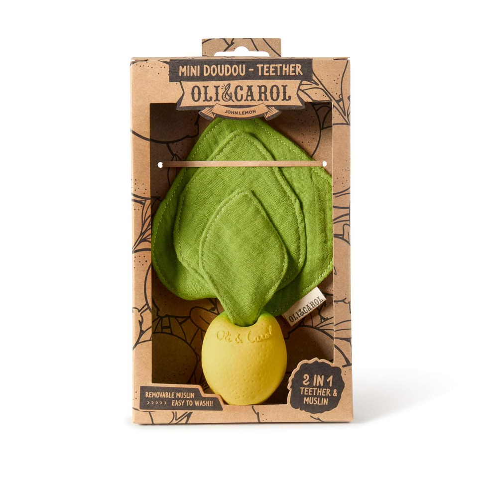 2-in-1 knuffeldoek en bijtring Lou the Lemon Mini