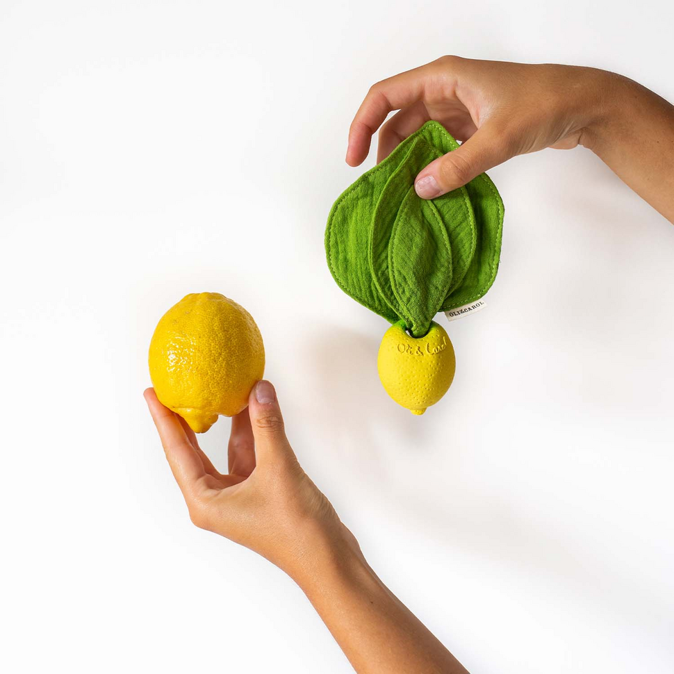 2-in-1 knuffeldoek en bijtring Lou the Lemon Mini