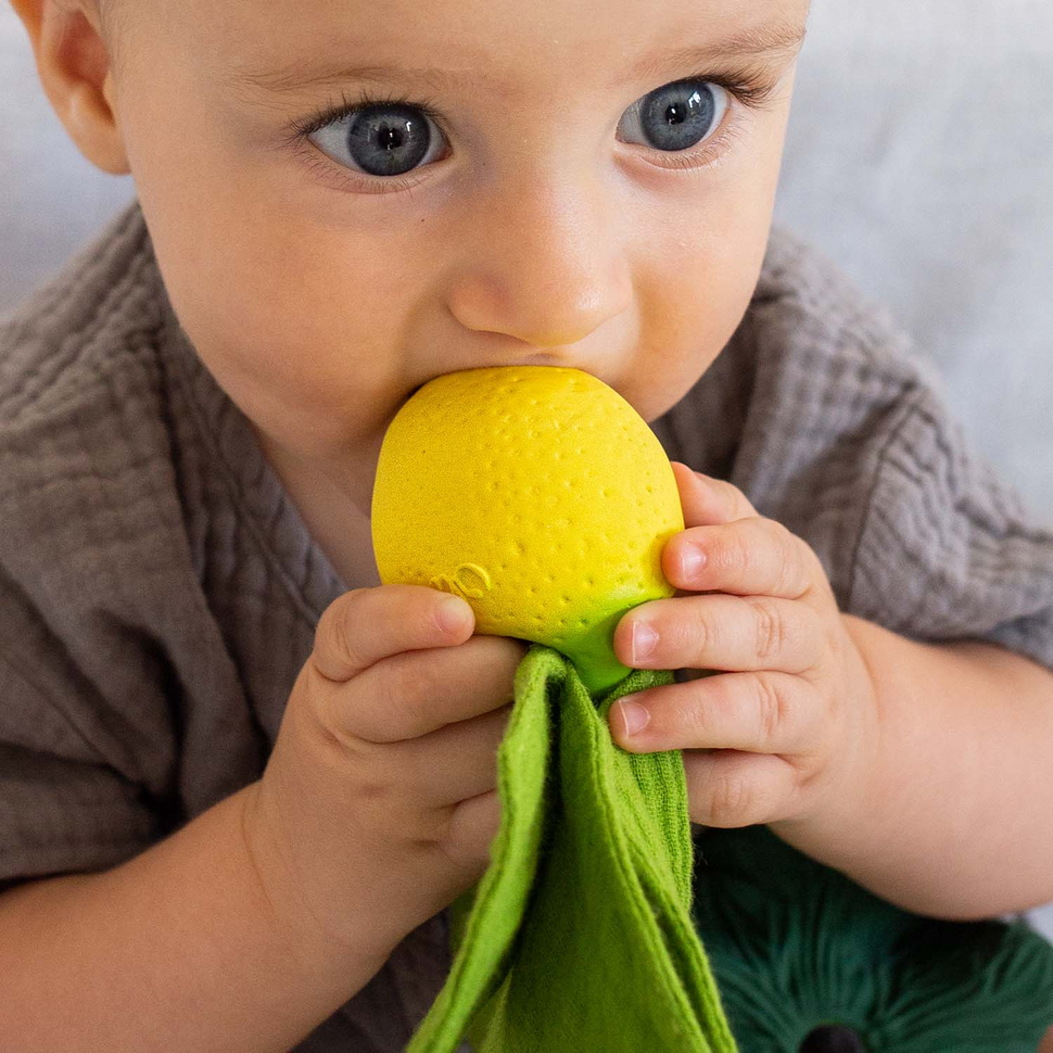 2-in-1 knuffeldoek en bijtring Lou the Lemon Mini