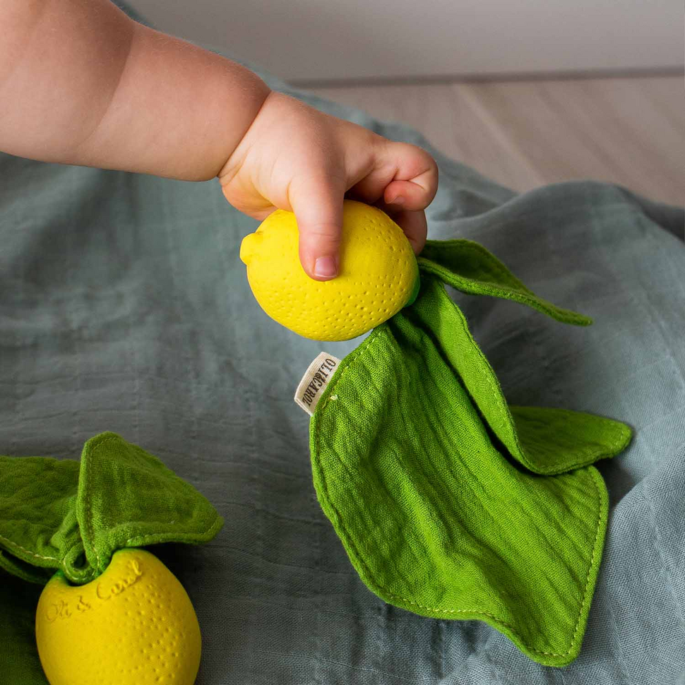 2-in-1 knuffeldoek en bijtring Lou the Lemon Mini