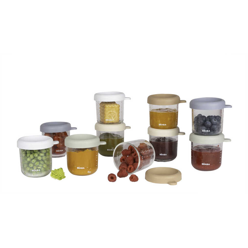 Set van 10 glazen bewaarpotjes - Natural color mix 