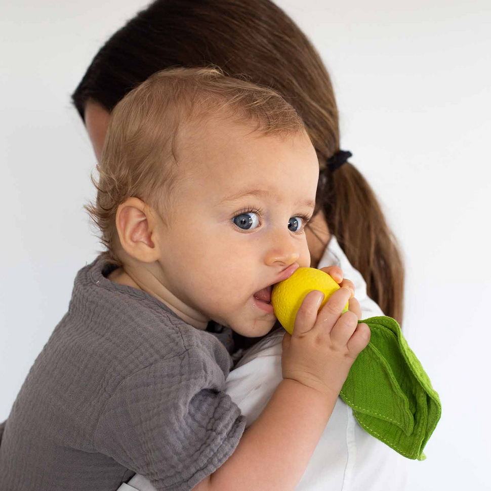2-in-1 knuffeldoek en bijtring Lou the Lemon Mini