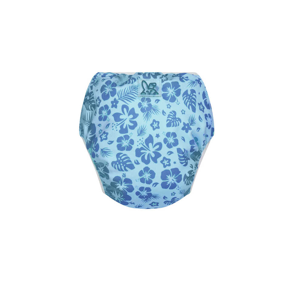 Zwem- en trainingsluier - drukknoppen - Flowers Blue