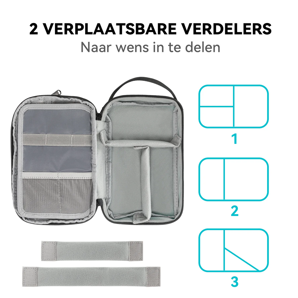 Kabel organizer tas Compress-it - Grijs