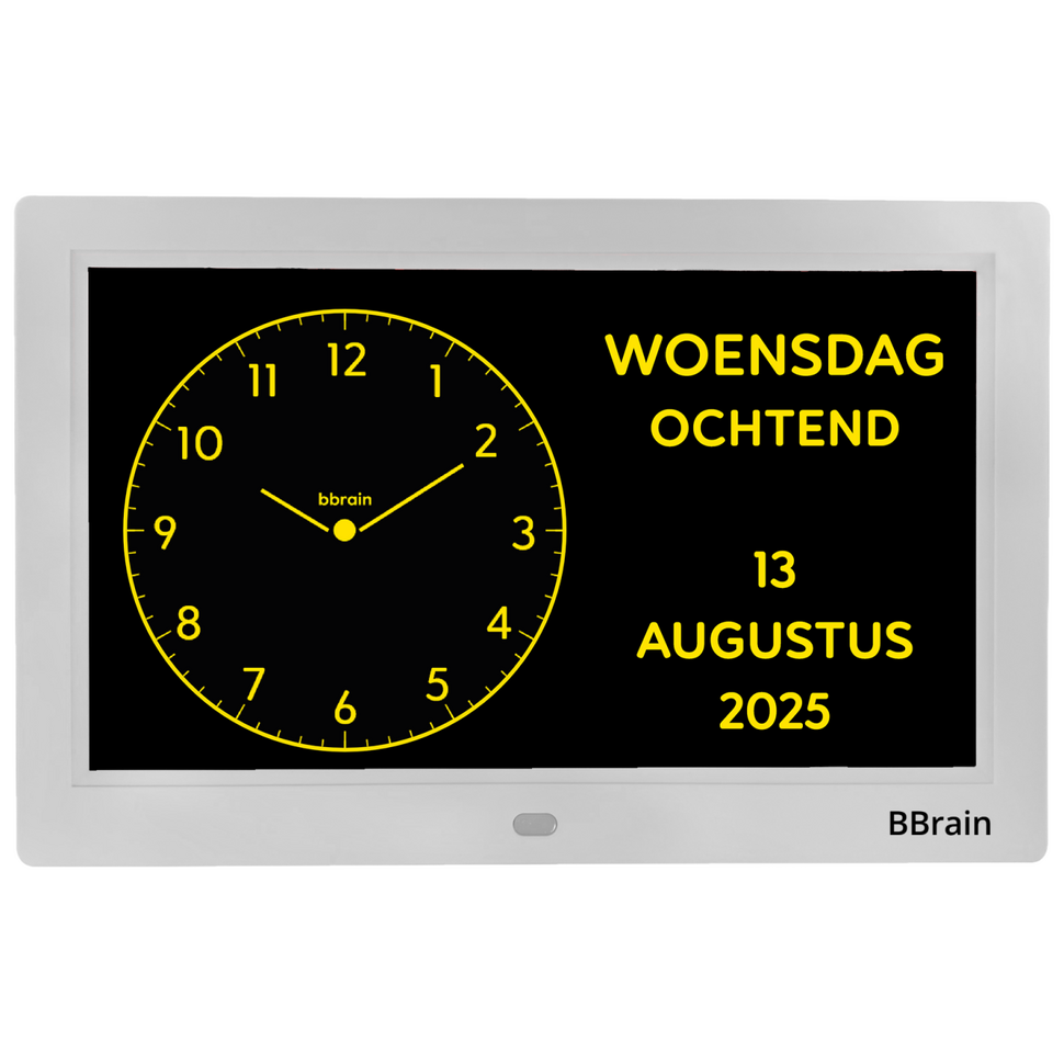Witte analoge dementieklok met wifi