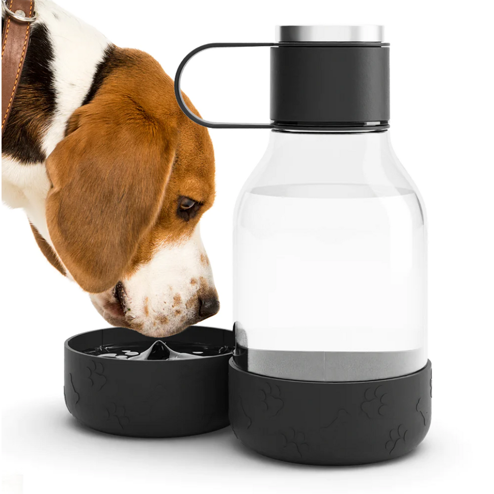 Drinkfles met kommetje voor honden