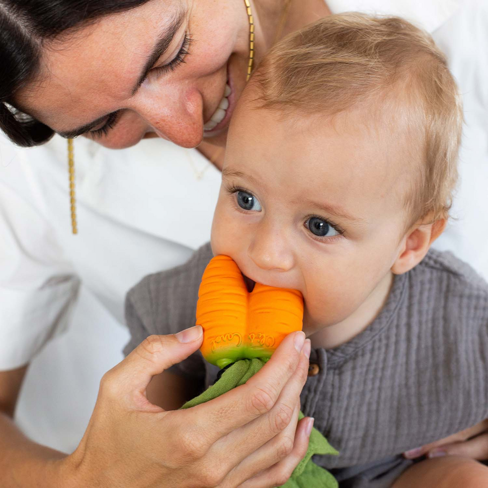 2-in-1 knuffeldoek en bijtring Cathy the Carrot Mini 