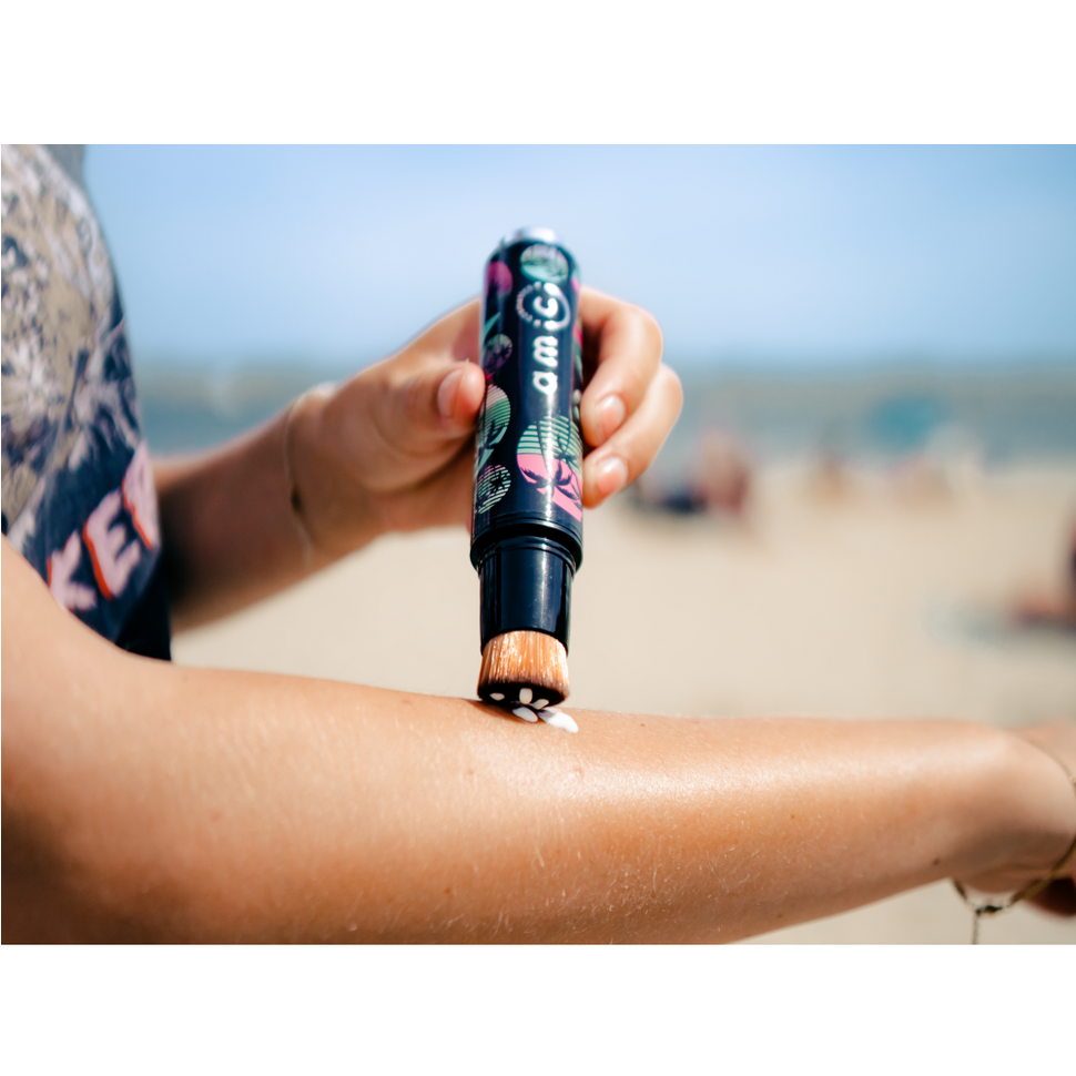 Hervulbare borstel voor zonnecrème - Beige Blizz