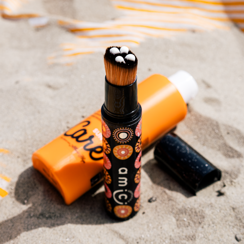 Hervulbare borstel voor zonnecrème - Poppy Peach