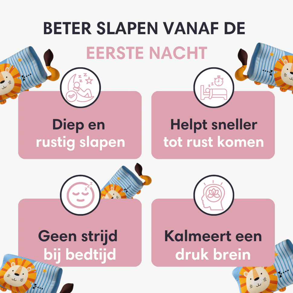 Kalmerend kinderkussen - leeuw