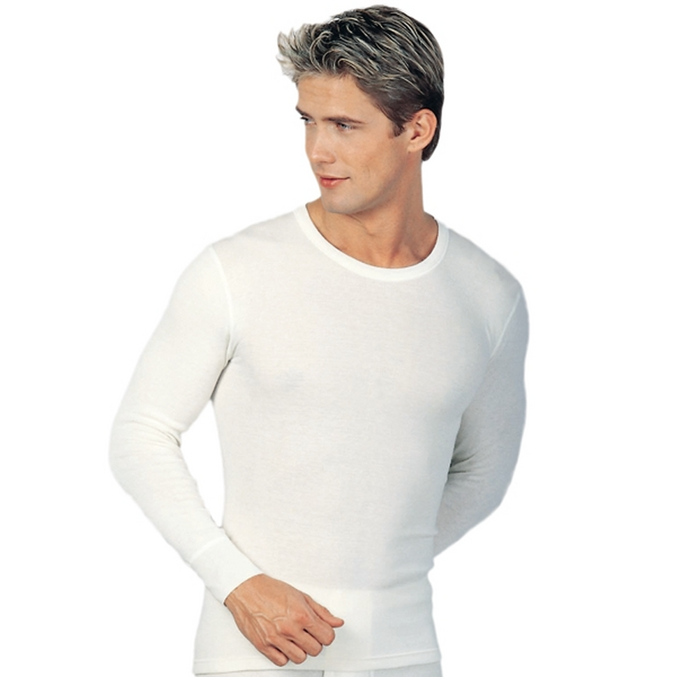 Thermische T-shirt met lange mouwen voor mannen - wit - 1092