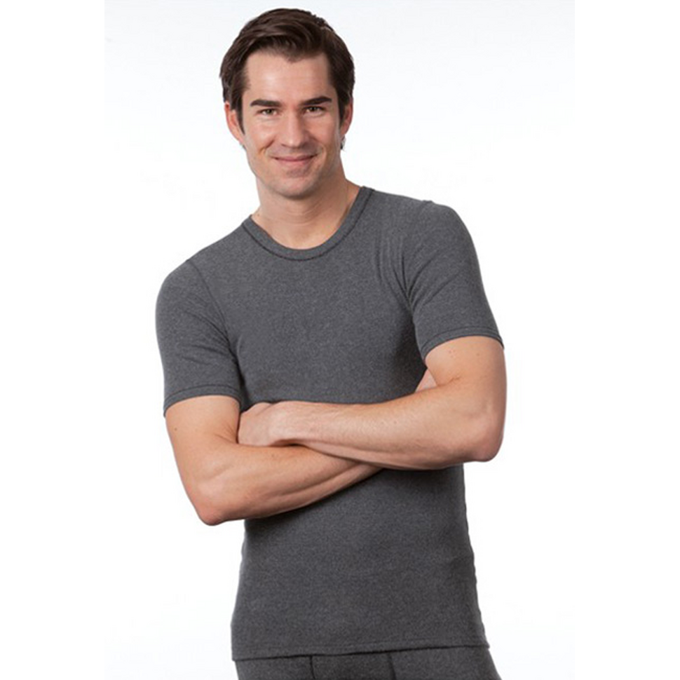 Thermische T-shirt met korte mouwen voor mannen - grijs - 1091