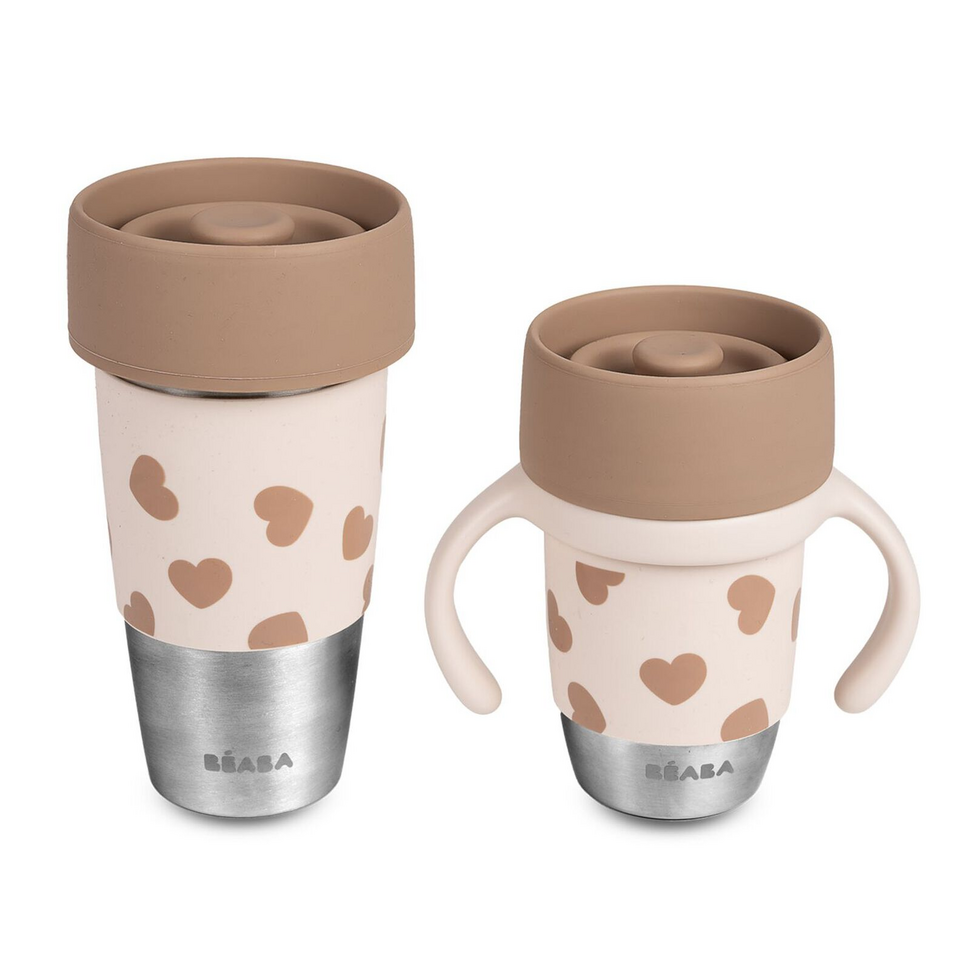 Mini & Me – 2 roestvrijstalen Click & Drink bekers - BigLove