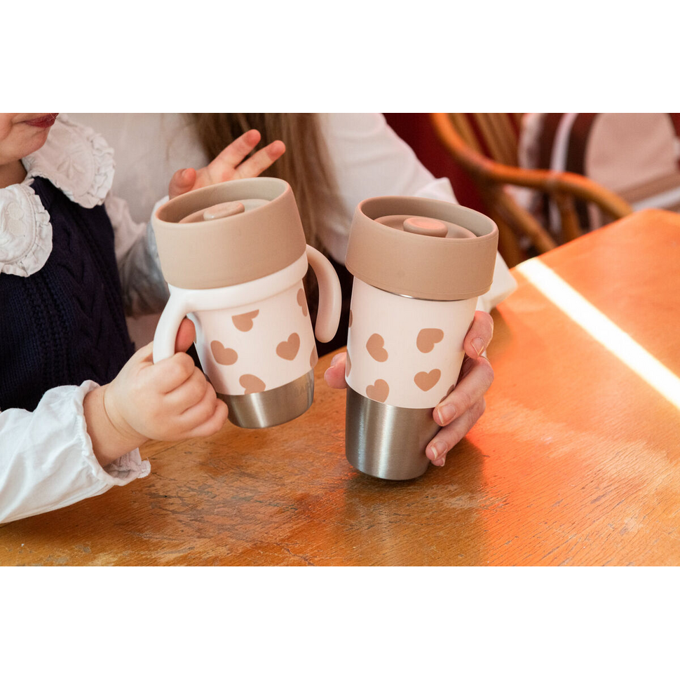 Mini & Me – 2 roestvrijstalen Click & Drink bekers - BigLove