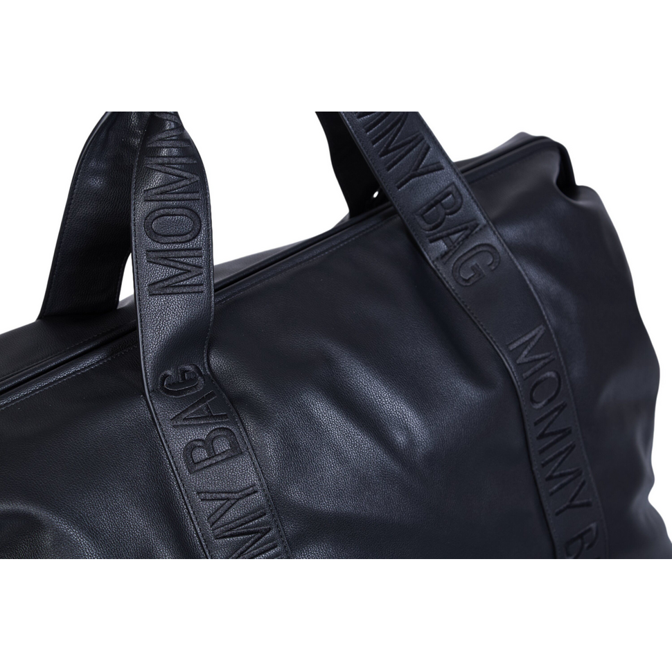 Mommy bag luiertas - zwart vegan leer