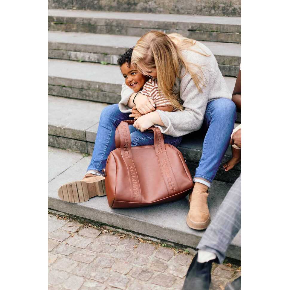 Mommy club luiertas - Signature - Vegan Leer - Donker Bruin