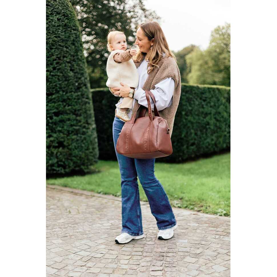 Mommy club luiertas - Signature - Vegan Leer - Donker Bruin