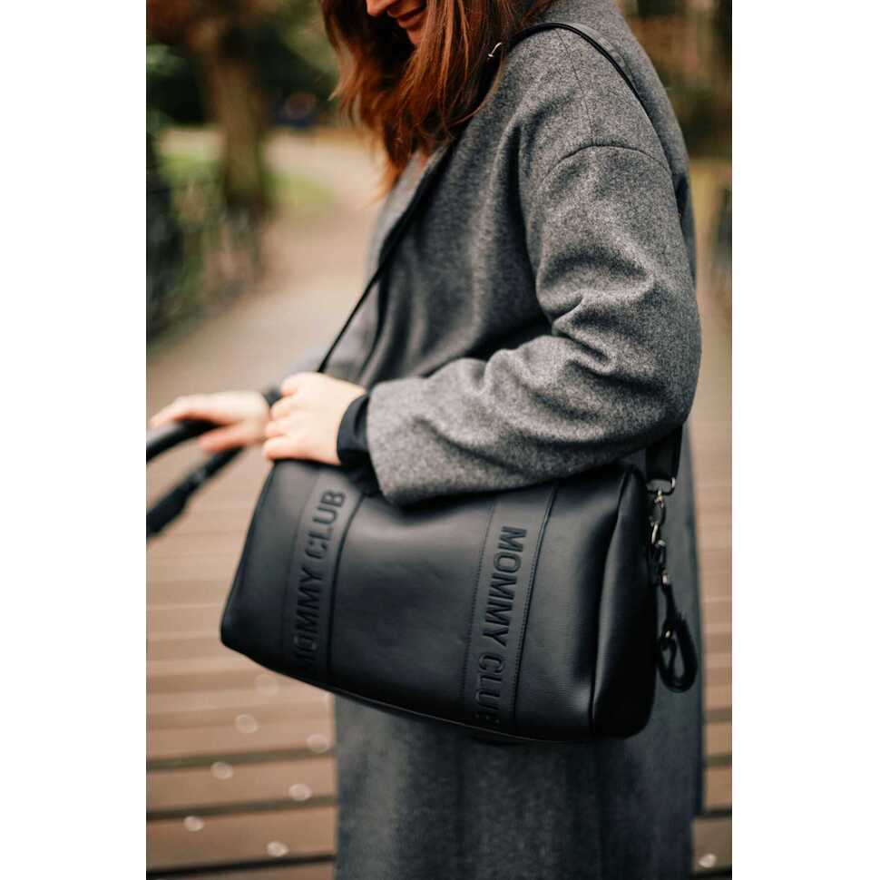 Mommy club luiertas - Signature - Vegan Leer - Zwart