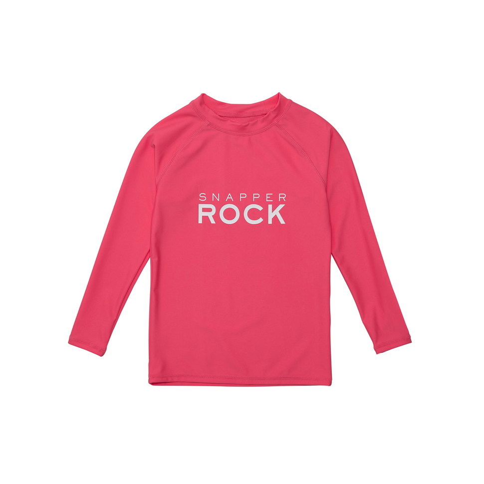 Rash top met lange mouwen - rood met logo