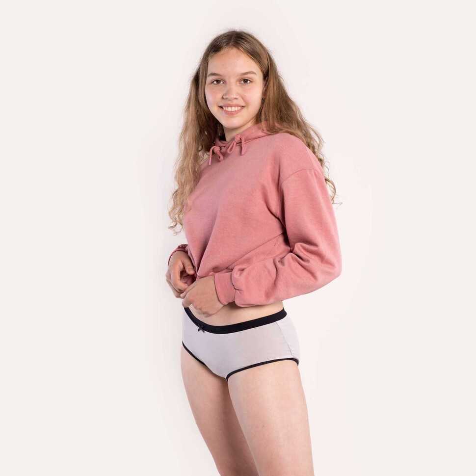 Menstruatieondergoed voor tieners - hipster grijs