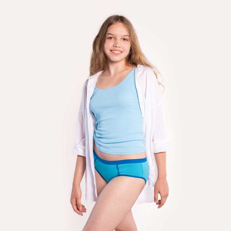 Menstruatieondergoed voor tieners - sporty blauw