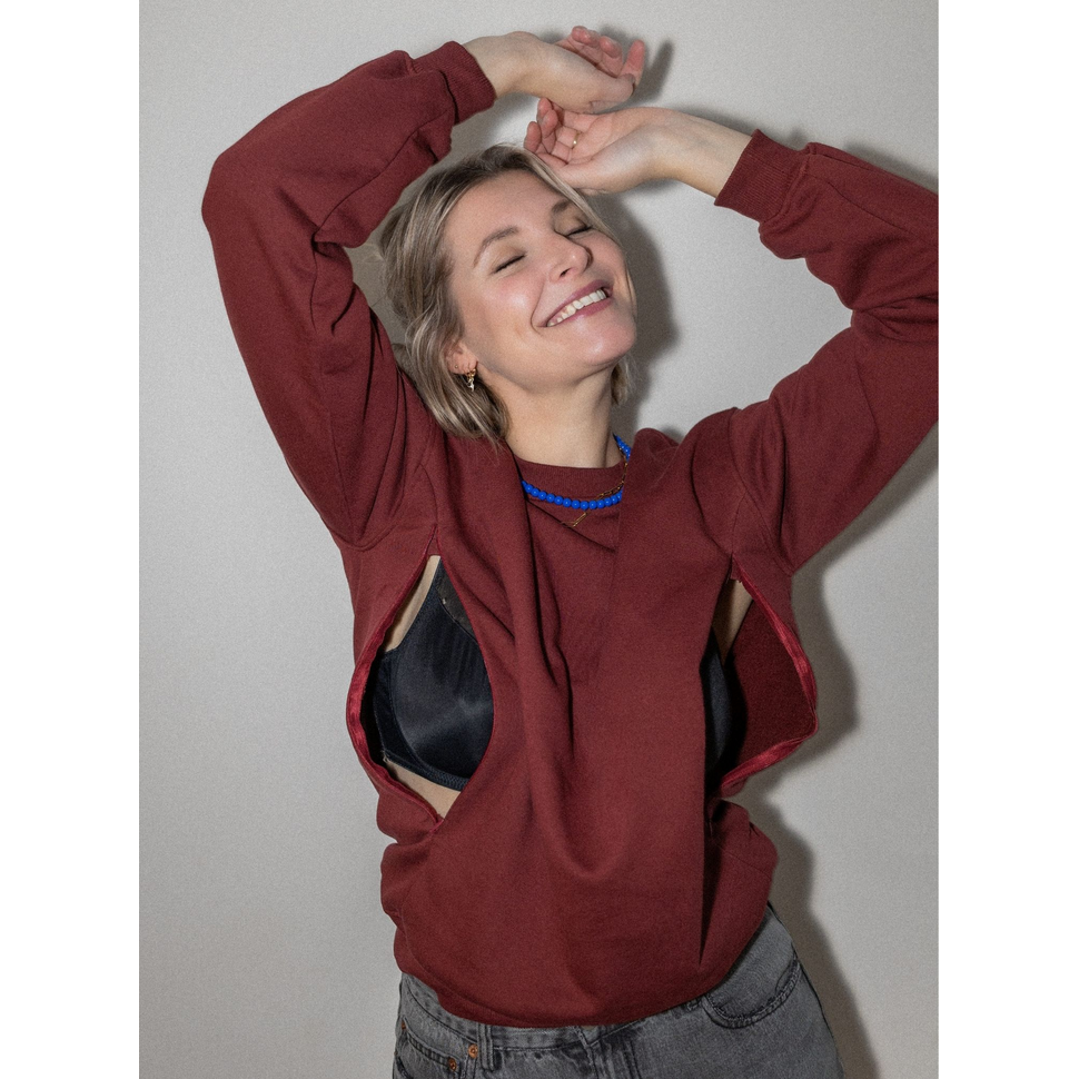 Voedingssweater Burgundy