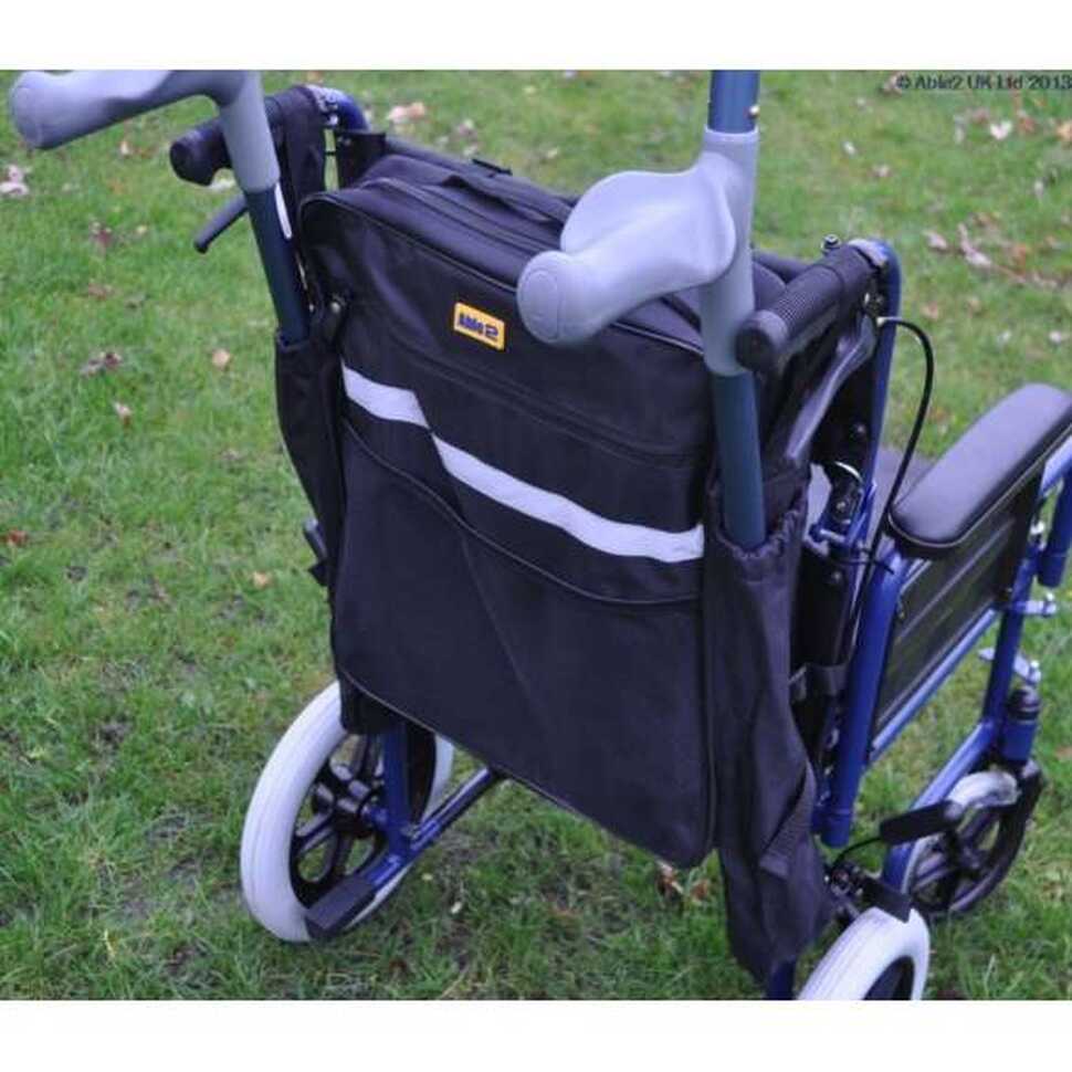 Tas en krukhouder voor rolstoel en scootmobiel