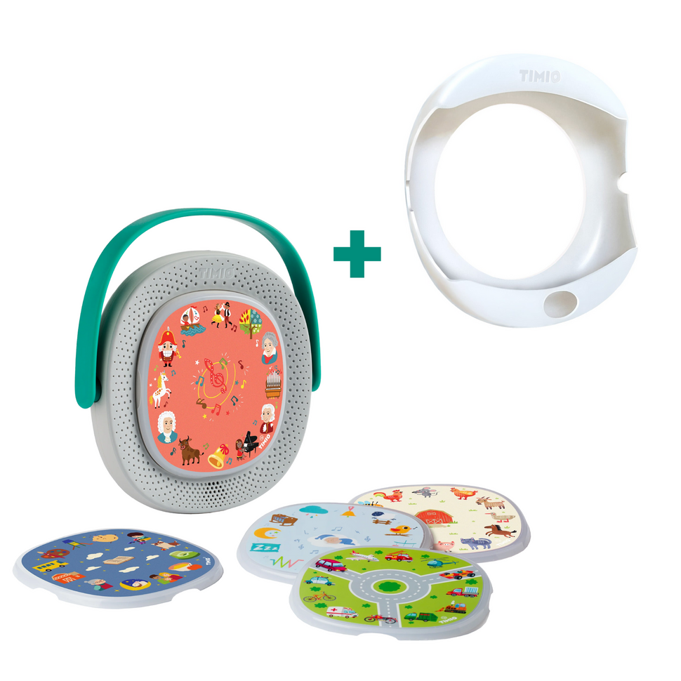 Timio player + 5 discs + gratis silicone hoes