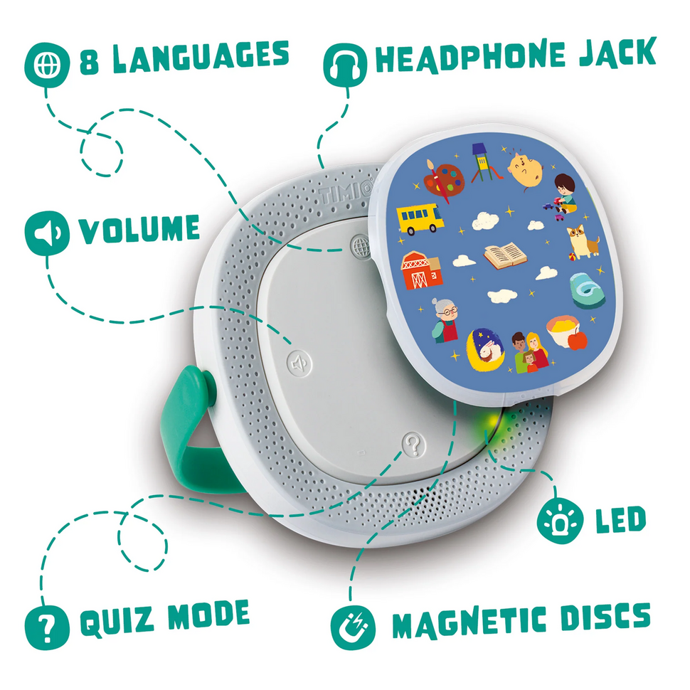 Timio player + 5 discs + gratis kerstliedjes disc