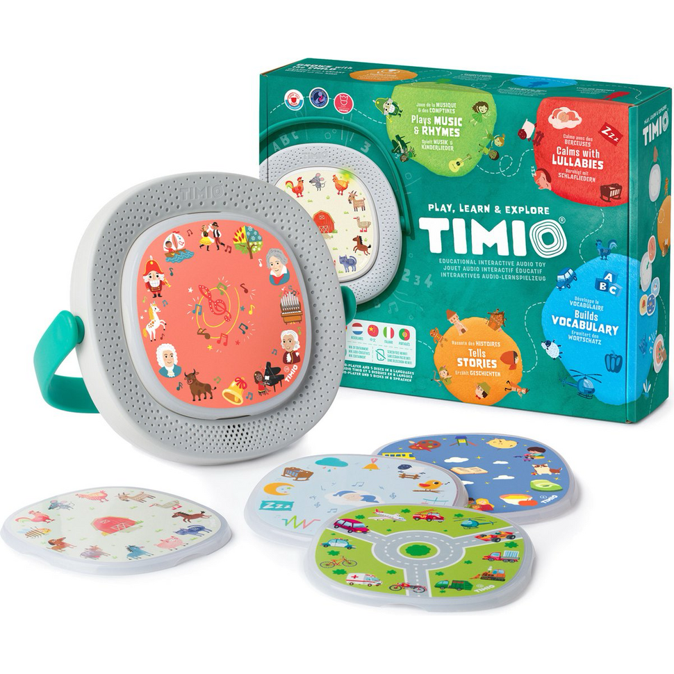 Timio player + 5 discs + gratis silicone hoes